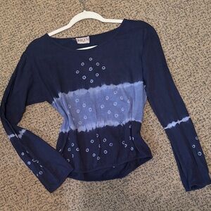 Imagen Navy Tie-Dye Long Sleeve Top